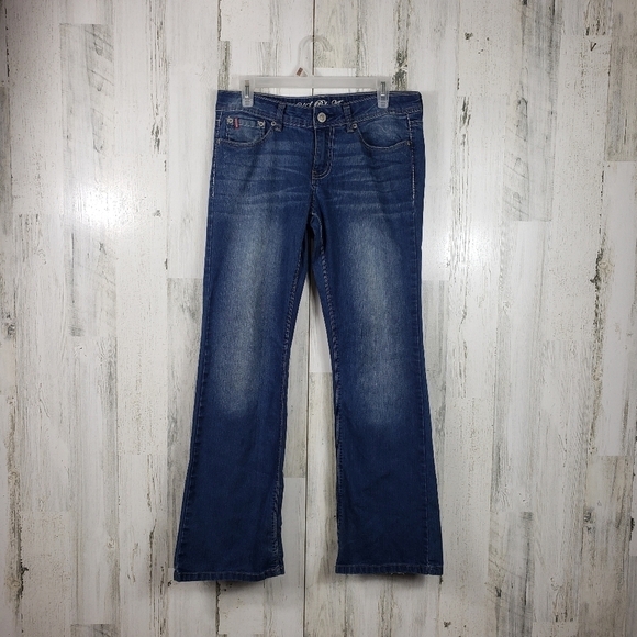 3/$15 us polo assn Cassidy boot cut blue denim jeans juniors size 7 - Picture 1 of 13